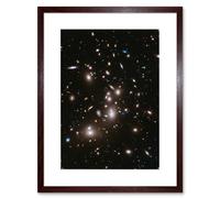 Artery8 Hubble Space Telescope Image Frontier Field Abell 2744 Deep Picture Of Pandora's Galaxy Cluster Evolution After Big Bang Artwork Framed Wall Art Print 9X7 Inch