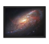 Artery8 Hubble Space Telescope Image Galaxy M106 Hybrid Photo Of Spiral NGC 4258 w/ Ground Based Observations From Gendler & Gabany Art Print Framed Artery8 Black W12" x H16"