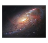 Artery8 Hubble Space Telescope Image Galaxy M106 Hybrid Photo Of Spiral NGC 4258 With Ground Based Observations From Gendler And Gabany Large Wall Art Poster Print Thick Paper 18X24 Inch