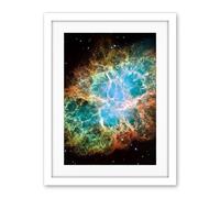 Artery8 Hubble Space Telescope Image Giant Mosaic Of Crab Nebula Six Light Year Wide Expanding Remnant Of Supernova Star Explosion And Neutron Core Artwork Framed Wall Art Print 18X24 Inch