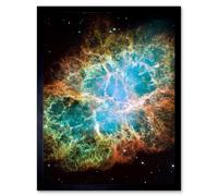 Artery8 Hubble Space Telescope Image Giant Mosaic Of Crab Nebula Six Light Year Wide Expanding Remnant Of Supernova Star Explosion & Neutron Core Art Artery8 Black A4