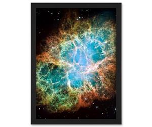 Artery8 Hubble Space Telescope Image Giant Mosaic Of Crab Nebula Six Light Year Wide Expanding Remnant Of Supernova Star Explosion And Neutron Core Artwork Framed A3 Wall Art Print
