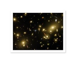 Artery8 Hubble Space Telescope Image Gravity Galaxy Cluster Abell 2218 Giant Cosmic Magnifying Glass View Distant Galaxies Caused By Gravitational Lensing Artwork Framed Wall Art Print 18X24 Inch
