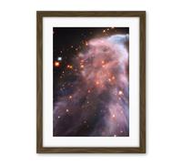 Artery8 Hubble Space Telescope Image IC 63 Ghost Nebula Blue Red Dust Gas Cassiopeia Queen Star Constellation Cosmic Angel Artwork Framed Wall Art Print 18X24 Inch