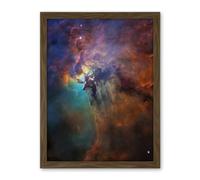 Artery8 Hubble Space Telescope Image Lagoon Nebula Visible Light View Of Cosmic Fantasy Landscape Herschel 36 Giant Star With Gas Dust Cloud Mountains Artwork Framed Wall Art Print 18X24 Inch