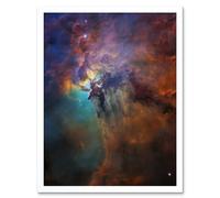 Artery8 Hubble Space Telescope Image Lagoon Nebula Visible Light View Of Cosmic Fantasy Landscape Herschel 36 Giant Star w/ Gas Dust Cloud Mountains Artery8 White A4