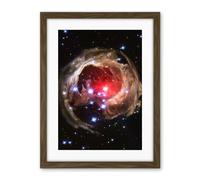 Artery8 Hubble Space Telescope Image Light Echo Illuminates Dust Spiral Around Red Supergiant Star V838 Monocerotis Explosion Artwork Framed Wall Art Print 18X24 Inch