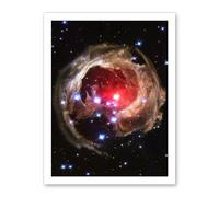 Artery8 Hubble Space Telescope Image Light Echo Illuminates Dust Spiral Around Red Supergiant Star V838 Monocerotis Explosion Artwork Framed Wall Art Print 18X24 Inch