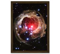 Artery8 Hubble Space Telescope Image Light Echo Illuminates Dust Spiral Around Red Supergiant Star V838 Monocerotis Explosion Artwork Framed A3 Wall Art Print