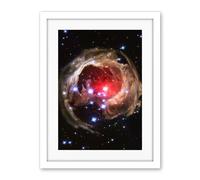 Artery8 Hubble Space Telescope Image Light Echo Illuminates Dust Spiral Around Red Supergiant Star V838 Monocerotis Explosion Artwork Framed Wall Art Print 18X24 Inch