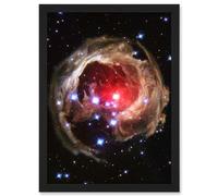 Artery8 Hubble Space Telescope Image Light Echo Illuminates Dust Spiral Around Red Supergiant Star V838 Monocerotis Explosion Artwork Framed A3 Wall Art Print