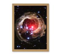 Artery8 Hubble Space Telescope Image Light Echo Illuminates Dust Spiral Around Red Supergiant Star V838 Monocerotis Explosion Artwork Framed Wall Art Print 18X24 Inch