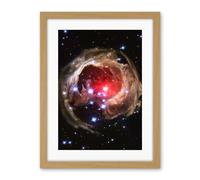 Artery8 Hubble Space Telescope Image Light Echo Illuminates Dust Spiral Around Red Supergiant Star V838 Monocerotis Explosion Artwork Framed Wall Art Print 18X24 Inch