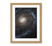 Artery8 Hubble Space Telescope Image M100 WFC3 Spiral Galaxy With Two Blue Starbirthing Lanes Of Dust Clouds And Gas Artwork Framed Wall Art Print 18X24 Inch