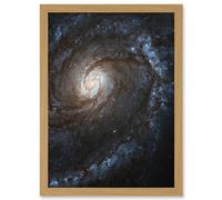 Artery8 Hubble Space Telescope Image M100 WFC3 Spiral Galaxy With Two Blue Starbirthing Lanes Of Dust Clouds And Gas Artwork Framed A3 Wall Art Print