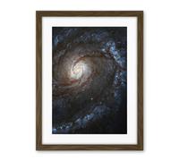 Artery8 Hubble Space Telescope Image M100 WFC3 Spiral Galaxy With Two Blue Starbirthing Lanes Of Dust Clouds And Gas Artwork Framed Wall Art Print 18X24 Inch