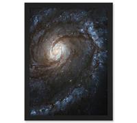 Artery8 Hubble Space Telescope Image M100 WFC3 Spiral Galaxy With Two Blue Starbirthing Lanes Of Dust Clouds And Gas Artwork Framed A3 Wall Art Print