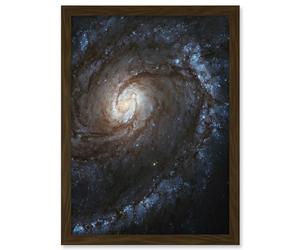 Artery8 Hubble Space Telescope Image M100 WFC3 Spiral Galaxy With Two Blue Starbirthing Lanes Of Dust Clouds And Gas Artwork Framed A3 Wall Art Print