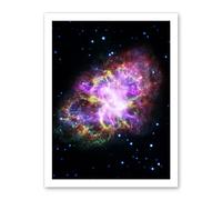 Artery8 Hubble Space Telescope Image Multiwavelength Crab Nebula Detailed Composite From VLA Spitzer Hubble XMM-Newton And Chandra X-Ray Observatory Artwork Framed Wall Art Print 18X24 Inch