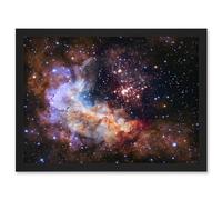 Artery8 Hubble Space Telescope Image Nasa Unveils Celestial Fireworks 25th Anniversary Giant Cluster Westerlund 2 Colourful Nebula Dust Pillars Gas Clouds Artwork Framed A3 Wall Art Print