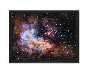 Artery8 Hubble Space Telescope Image Nasa Unveils Celestial Fireworks 25th Anniversary Giant Cluster Westerlund 2 Colourful Nebula Dust Pillars Gas Clouds Artwork Framed A3 Wall Art Print