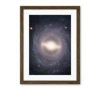 Artery8 Hubble Space Telescope Image NGC 1015 Supernova Barred Spiral Galaxy With Symmetrical Arms A Black Hole And Star Forming Region Bright Central Bulge Artwork Framed Wall Art Print 18X24 Inch