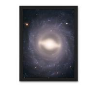Artery8 Hubble Space Telescope Image NGC 1015 Supernova Barred Spiral Galaxy With Symmetrical Arms A Black Hole And Star Forming Region Bright Central Bulge Artwork Framed Wall Art Print 18X24 Inch