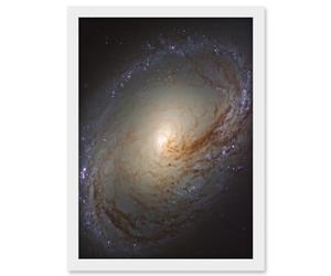 Artery8 Hubble Space Telescope Image NGC 3368 Orange Blue Galaxy Also Known As Messier 96 Starbirth Occurring Along Dark Dust Gas Filaments Spiral Arms Artwork Framed A3 Wall Art Print