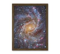 Artery8 Hubble Space Telescope Image NGC 6946 Supernova Fireworks Galaxy Subaru And Red Eclipse Star Cluster Hodge's Complex Artwork Framed Wall Art Print 18X24 Inch
