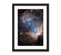 Artery8 Hubble Space Telescope Image Observations Infant Stars Small Magellanic Cloud Galaxy Bright Blue Glowing Star Cluster NGC 602 Nebula Dust Pillars Artwork Framed Wall Art Print 18X24 Inch