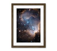 Artery8 Hubble Space Telescope Image Observations Infant Stars Small Magellanic Cloud Galaxy Bright Blue Glowing Star Cluster NGC 602 Nebula Dust Pillars Artwork Framed Wall Art Print 18X24 Inch