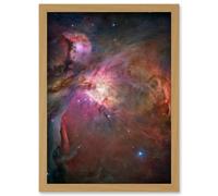 Artery8 Hubble Space Telescope Image Orion Nebula Dramatic Star Formation Gas Dust Cavity Central Trapezium Region Red Blue Cosmic Landscape Art Artery8 Beige W12" x H16"