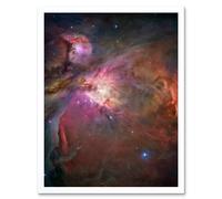 Artery8 Hubble Space Telescope Image Orion Nebula Dramatic Star Formation Gas Dust Cavity Central Trapezium Region Red Blue Cosmic Landscape Art Artery8 White W12" x H16"