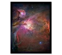 Artery8 Hubble Space Telescope Image Orion Nebula Dramatic Star Formation Gas Dust Cavity Central Trapezium Region Red Blue Cosmic Landscape Art Artery8 Black A4
