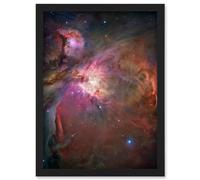 Artery8 Hubble Space Telescope Image Orion Nebula Dramatic Star Formation Gas Dust Cavity Central Trapezium Region Red Blue Cosmic Landscape Artwork Framed A3 Wall Art Print