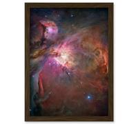 Artery8 Hubble Space Telescope Image Orion Nebula Dramatic Star Formation Gas Dust Cavity Central Trapezium Region Red Blue Cosmic Landscape Art Artery8 Brown A4