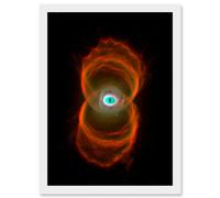 Artery8 Hubble Space Telescope Image Planetary Nebula Mycn18 Hourglass Pattern Of Stellar Matter Ejection Around A Dying Star Art Print Framed Poster Artery8 White W12" x H16"
