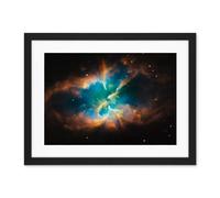 Artery8 Hubble Space Telescope Image Planetary Nebula NGC 2818 Red Green Blue Gas Cloud Glowing Outer Layers Open Star Cluster Artwork Framed Wall Art Print 18X24 Inch