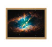 Artery8 Hubble Space Telescope Image Planetary Nebula NGC 2818 Red Green Blue Gas Cloud Glowing Outer Layers Open Star Cluster Artwork Framed Wall Art Print 18X24 Inch