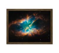 Artery8 Hubble Space Telescope Image Planetary Nebula NGC 2818 Red Green Blue Gas Cloud Glowing Outer Layers Open Star Cluster Artwork Framed Wall Art Print 18X24 Inch
