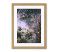 Artery8 Hubble Space Telescope Image Probes Interior Of Tarantula Nebula Near Infrared Deep View 30 Doradus Star Birth Dust Large Magellanic Cloud Artwork Framed Wall Art Print 18X24 Inch