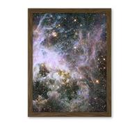 Artery8 Hubble Space Telescope Image Probes Interior Of Tarantula Nebula Near Infrared Deep View 30 Doradus Star Birth Dust Large Magellanic Cloud Artwork Framed Wall Art Print 18X24 Inch