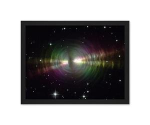 Artery8 Hubble Space Telescope Image Rainbow Image Of The Egg Nebula Light Ripples Reflecting On The Dying Star's Dust Shells Artwork Framed Wall Art Print 18X24 Inch