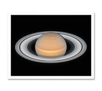 Artery8 Hubble Space Telescope Image Saturn Opposition 2018 Portrait Of Opulent Ring World Solar System Gas Giant Planet Art Print Framed Poster Wall Artery8 White A4
