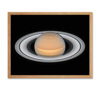 Artery8 Hubble Space Telescope Image Saturn Opposition 2018 Portrait Of Opulent Ring World Solar System Gas Giant Planet Art Print Framed Poster Wall Artery8 Beige W12" x H16"