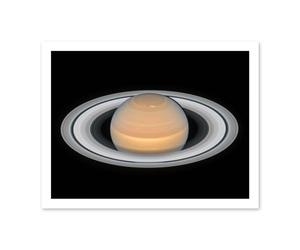 Artery8 Hubble Space Telescope Image Saturn Opposition 2018 Portrait Of Opulent Ring World Solar System Gas Giant Planet Artwork Framed Wall Art Print 18X24 Inch