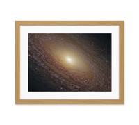 Artery8 Hubble Space Telescope Image Spiral Galaxy NGC 2841 Blue Pink Emission Nebula Starbirth Region And A Majestic Disk Of Stars And Dust Lanes Artwork Framed Wall Art Print 18X24 Inch