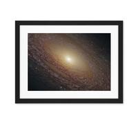 Artery8 Hubble Space Telescope Image Spiral Galaxy NGC 2841 Blue Pink Emission Nebula Starbirth Region And A Majestic Disk Of Stars And Dust Lanes Artwork Framed Wall Art Print 18X24 Inch