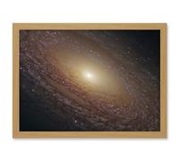 Artery8 Hubble Space Telescope Image Spiral Galaxy NGC 2841 Blue Pink Emission Nebula Starbirth Region And A Majestic Disk Of Stars And Dust Lanes Artwork Framed A3 Wall Art Print