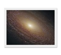 Artery8 Hubble Space Telescope Image Spiral Galaxy NGC 2841 Blue Pink Emission Nebula Starbirth Region & A Majestic Disk Of Stars & Dust Lanes Art Artery8 White A4